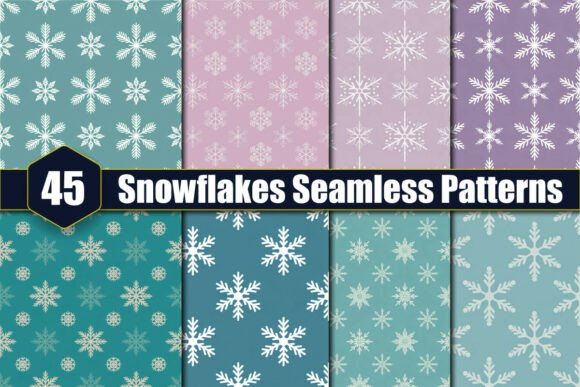 45 Snowflakes Seamless Patterns: A Creative Resource for Designers and Craft Enthusiasts
