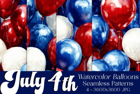 4th of July Balloons Patterns, S2 – A Unique Collection for Creative Independence Day Projects