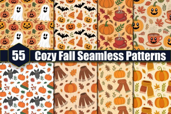 55 Cozy Fall Seamless Patterns for Creative Projects