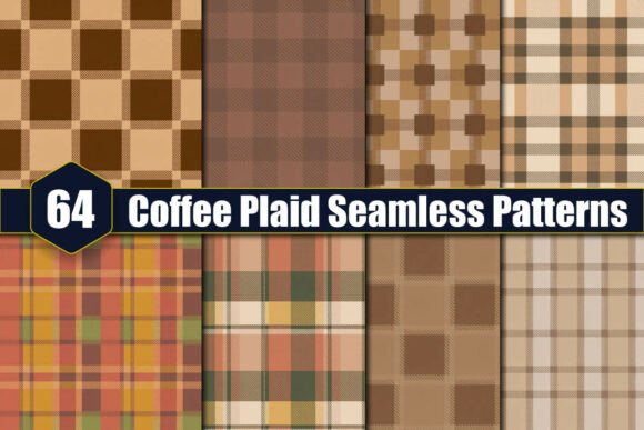 64 Coffee Plaid Seamless Patterns for Creative Projects