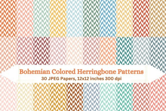Bohemian Colored Herringbone Patterns for Creative Projects