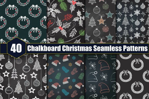 Chalkboard Christmas Seamless Patterns: A Creative Resource for Festive Design Projects