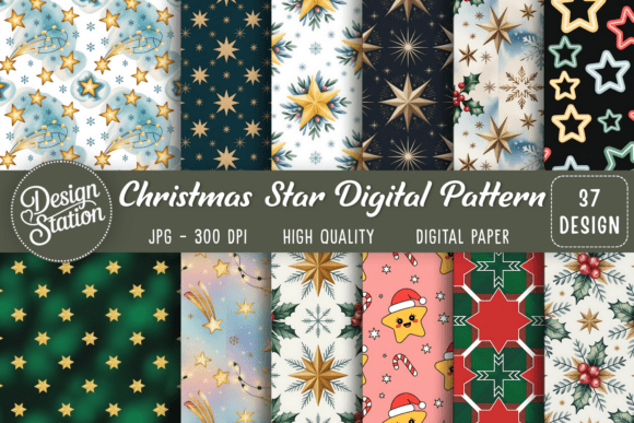 Christmas Star Seamless Patterns: A Versatile Resource for Holiday Design Projects