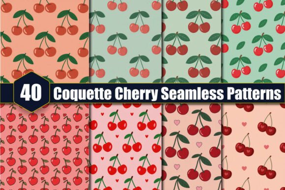 Coquette Cherry Seamless Patterns: A Modern Creative Staple for Designers and DIY Enthusiasts