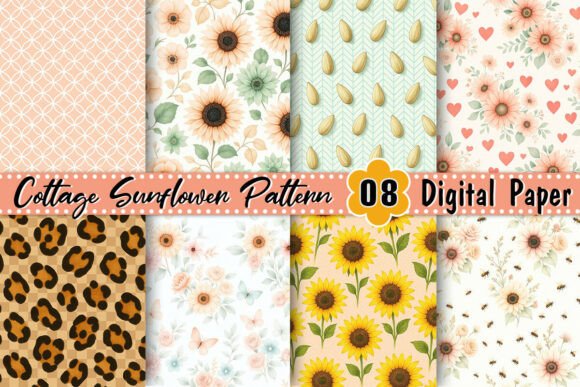 Cottage Sunflower Floral Patterns