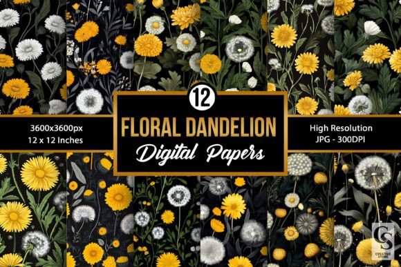 Cute Floral Dandelions Garden Patterns: A Versatile Addition to Modern Creative Projects