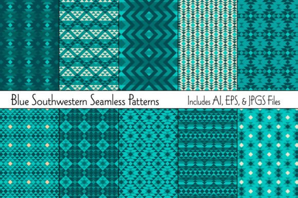 Enhancing Design Projects with Blue Southwestern Seamless Patterns