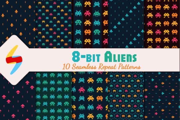 Exploring the Retro Charm of 8-Bit Alien Seamless Patterns