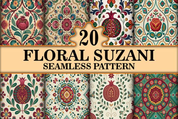 Floral Suzani Seamless Patterns for Creative Projects