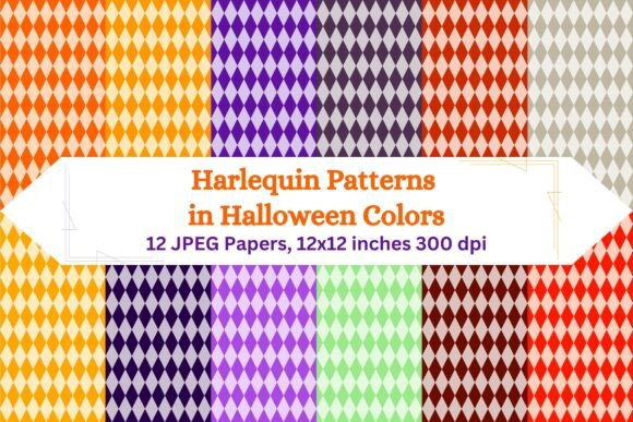 Harlequin Patterns in Halloween Colors: A Spooky Twist on Classic Design