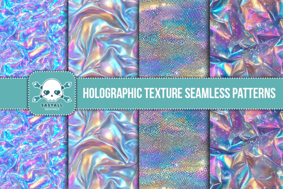 Holographic Texture Seamless Patterns for Design Projects