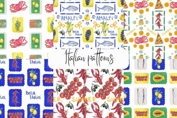 Italian Seamless Patterns Digital Paper