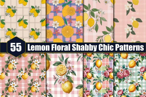 Lemon Floral Shabby Chic Patterns: A Versatile Design for Creative Projects