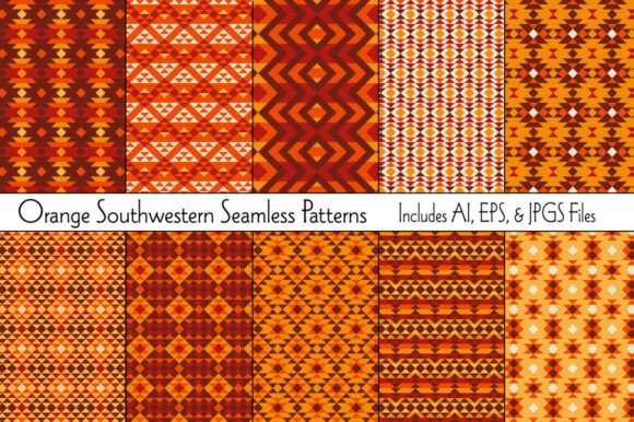 Orange Southwestern Seamless Patterns: A Creative Resource for Designers and Crafters