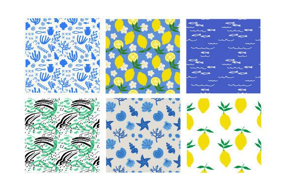 Seamless Summer Mediterranean Patterns