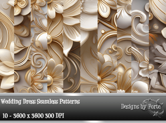 Wedding Dress Seamless Patterns